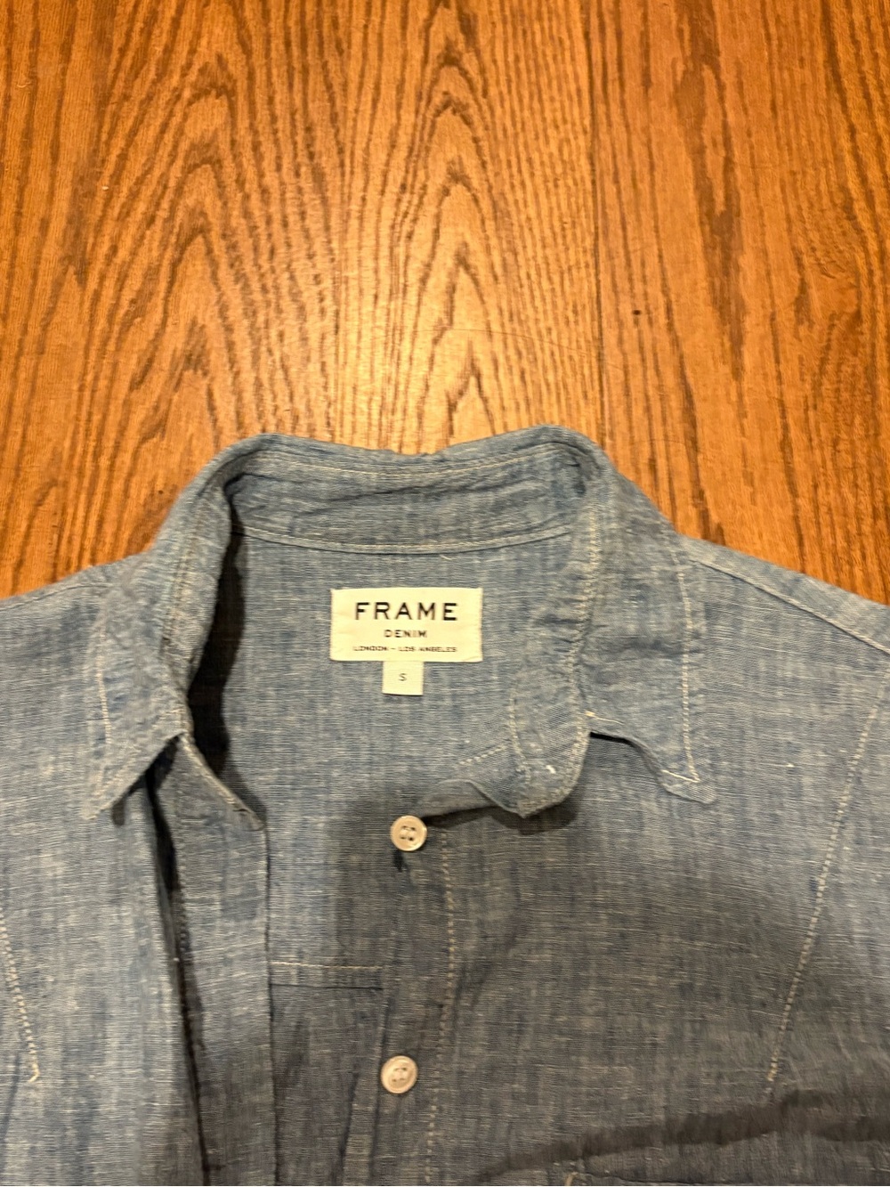 Frame Denim Light Blue Chambray Button-Down Shirt - Picture 2 of 2